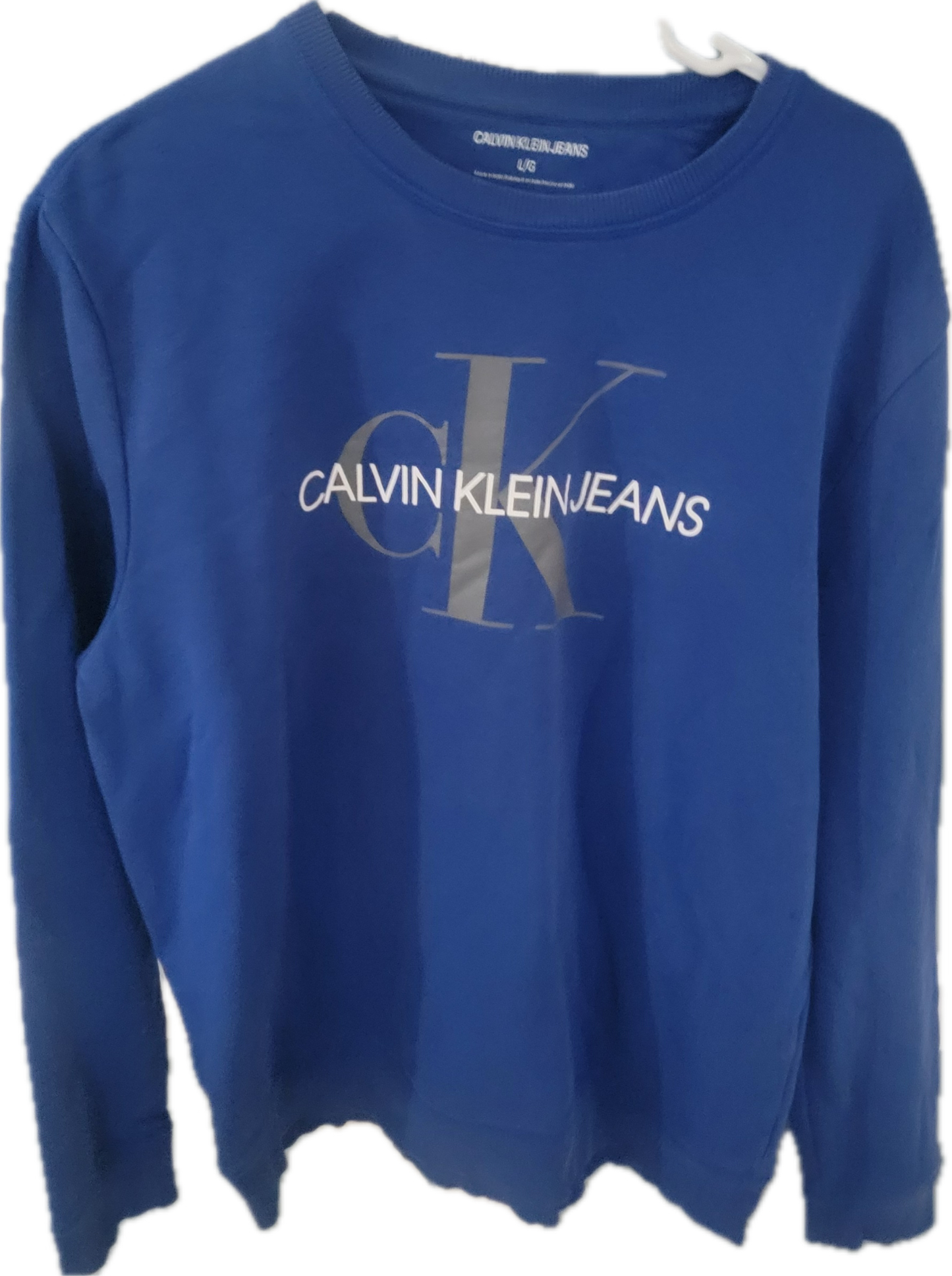 Calvin Klein Jeans Logo Sweatshirt – Royal Blue (Size L)