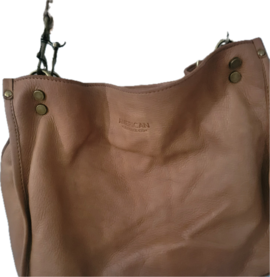 American Leather Co. Genuine Leather Tote – Soft Camel Brown 👜